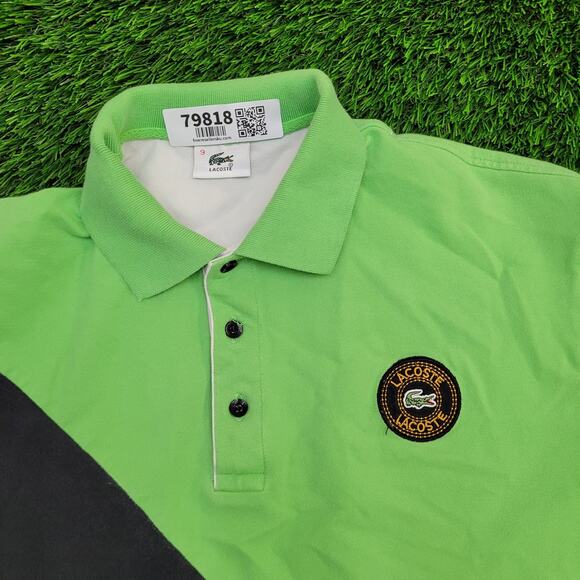 Lacoste Polo Shirt Large 22x28 Patch-Logo Colorblock - Picture 11 of 14